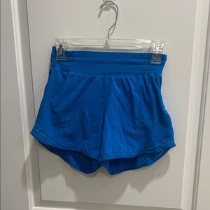 lululemon Electric Blue Hotty-Hot High Rise Lined Shorts 4”